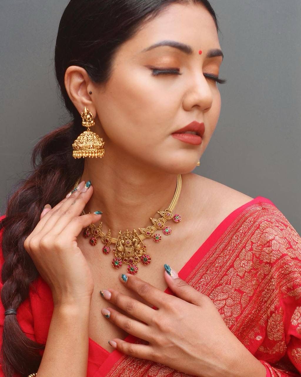 Elegant Red Banarasi Soft Silk Saree with Soft Drape Exquisite Copper Zari Work