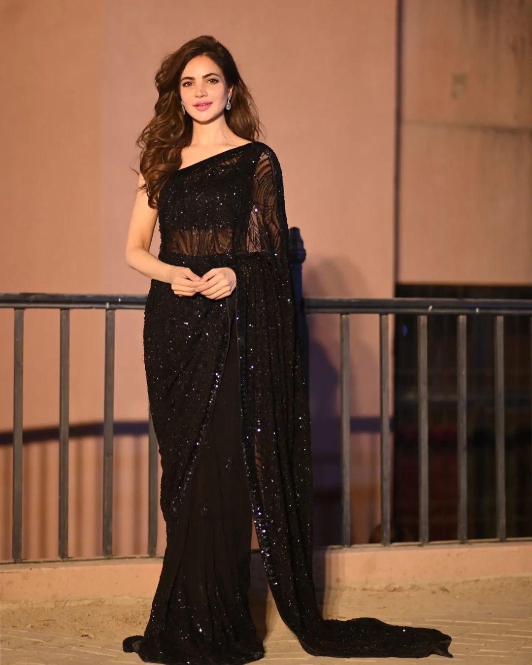 Bollywood Style Black Sequence Work Saree