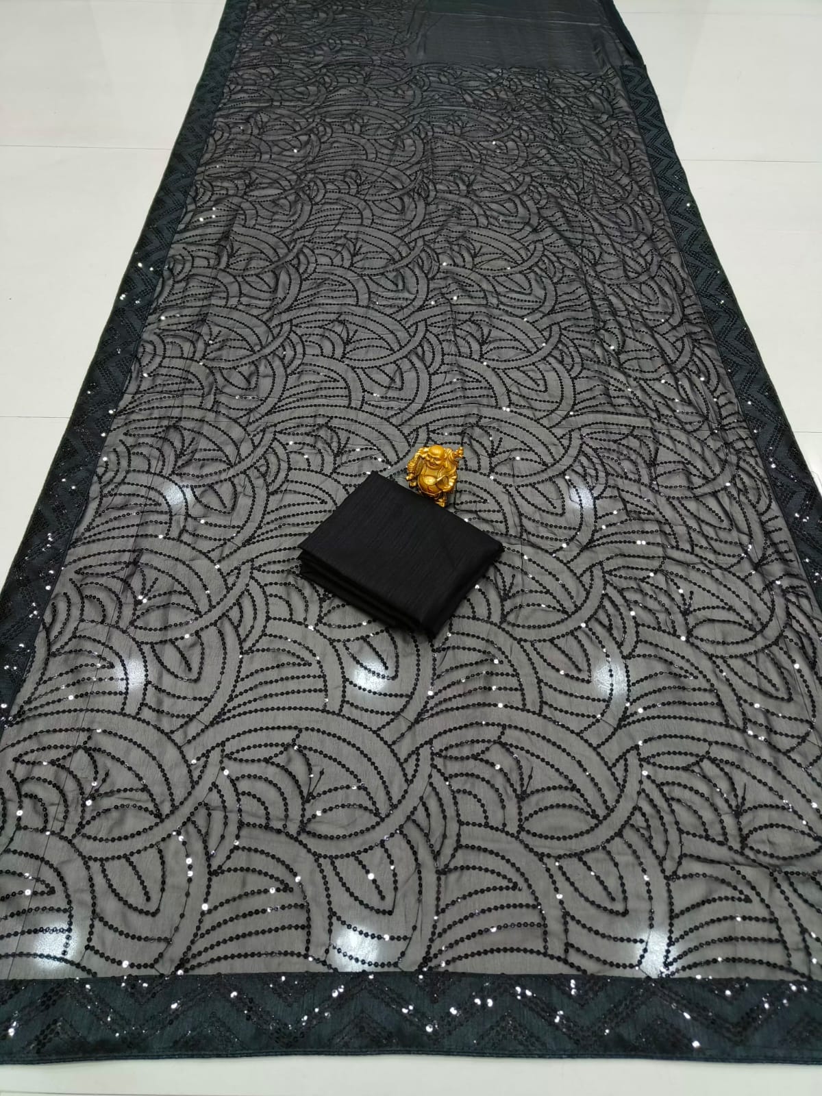 Bollywood Style Black Sequence Work Saree