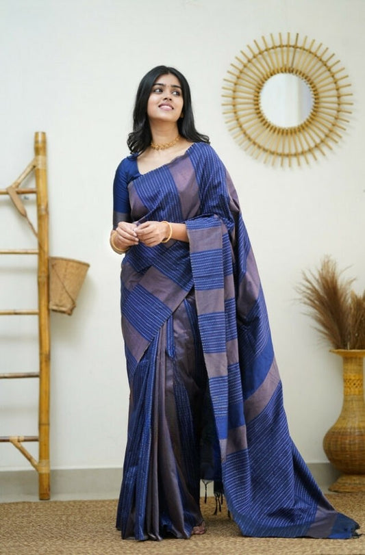 Demanding Soft Banarasi Silk Light Blue Color Saree