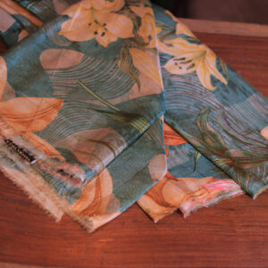 Multicolor Digital Print Tissue Fabric – Lightweight & Vibrant