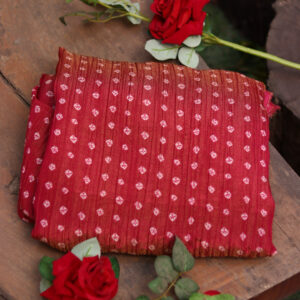 Pink Crush Tissue Bandhej Fabric – Lightweight & Stylish