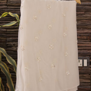 Dyeable Hand-Embroidered Chinon Fabric