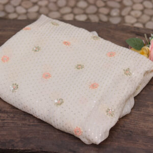 Dyeable Hand Embroidered Georgette Fabric