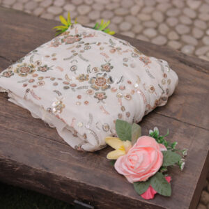 Dyeable Hand Embroidered Georgette Fabric