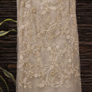 Dyeable Hand-Embroidered Net Fabric