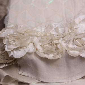 Dyeable Georgette Fabric with Flower Border Embroidery – Elegant & Customizable