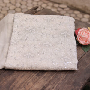 Dyeable Hand-Embroidered Georgette Fabric