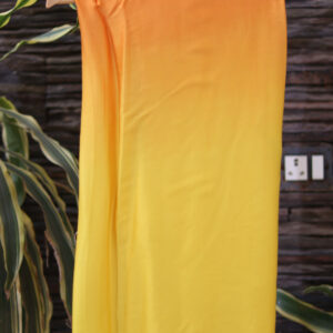 Yellow & Orange Dual Shade Modal Satin Fabric