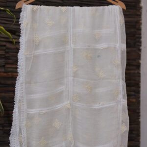 Thread Work Chinon Chiffon Dupatta – Dyeable Grace