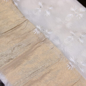 Elegant Dyeable Organza Thread Work Dupatta