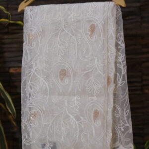 Pure Organza Dyeable Embroidered Dupatta