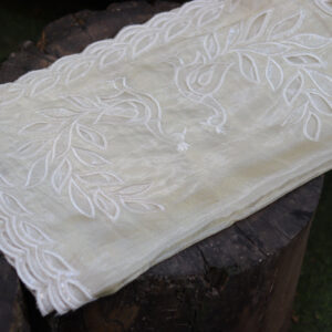 Peacock Cutwork Heavy Tissue Dupatta – Dyeable Elegance